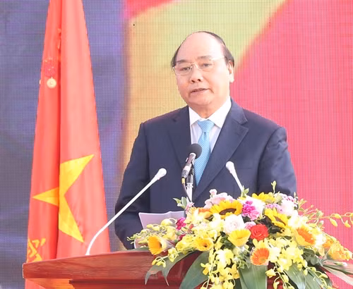 Thủ tướng Nguyễn Xuân Phúc phát biểu tại buổi lễ. Ảnh: Thống Nhất – TTXVN