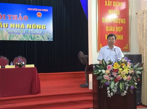 Đại diện UBND huyện Đan Phượng phát biểu tại hội thảo