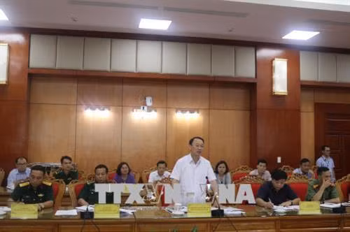 Phó Chủ tịch UBND tỉnh Lạng Sơn, Nguyễn Công Trưởng phát biểu tại buổi làm việc. Ảnh: Ngọc Tùng – TTXVN