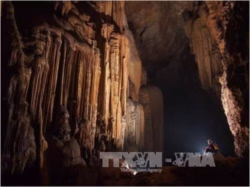 Vẻ đẹp lung linh của hang động thuộc Khu du lịch Quốc gia Phong Nha - Kẻ Bàng. Ảnh: TTXVN