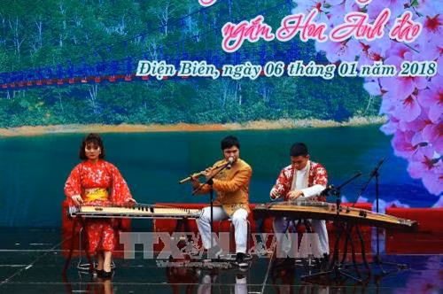 Một tiết mục văn nghệ truyền thống dân tộc. Ảnh: Phan Tuấn Anh - TTXVN