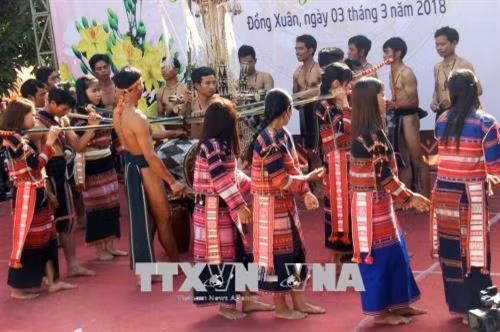 Trình diễn tại lễ hội. Ảnh: Thế Lập - TTXVN