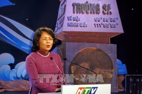 Phó Chủ tịch Nước Đặng Thị Ngọc Thịnh phát biểu tại chương trình. Ảnh: Thế Anh-TTXVN