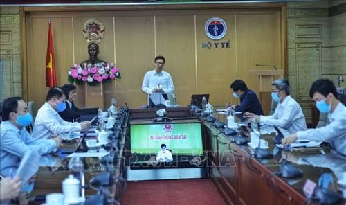 Quang cảnh buổi họp trực tuyến. Ảnh: Danh Lam-TTXVN