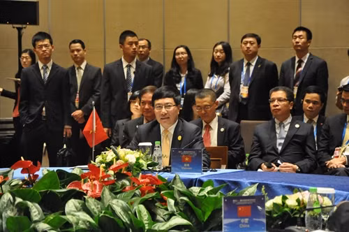 Phó Thủ tướng, Bộ trưởng Ngoại giao Phạm Bình Minh phát biểu tại Hội nghị. Ảnh: Trung Kiên-TTXVN