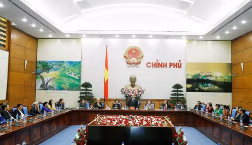 Thủ tướng Nguyễn Xuân Phúc phát biểu tại buổi tiếp. Ảnh: Thống Nhất-TTXVN