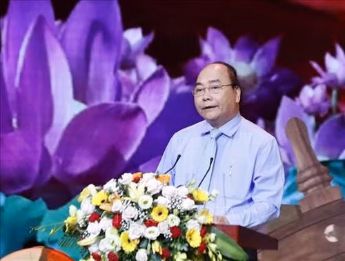 Thủ tướng Nguyễn Xuân Phúc phát biểu tại chương trình giao lưu. Ảnh: Thống Nhất – TTXVN