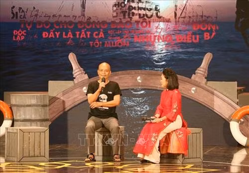 Tiến sỹ Nguyễn Thành Nam, Hiệu trưởng Đại học Funix giao lưu tại chương trình. Ảnh: Phương Hoa - TTXVN