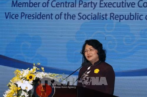 Phó Chủ tịch nước Đặng Thị Ngọc Thịnh phát biểu tại Lễ kỷ niệm. Ảnh: Hoàng Hải-TTXVN
