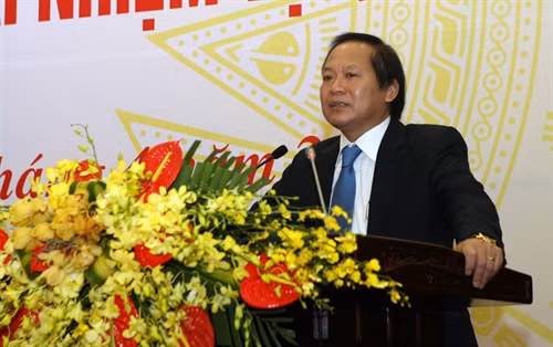Bộ trưởng Bộ Thông tin và Truyền thôngTrương Minh Tuấn phát biểu.