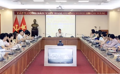 Quang cảnh buổi khai giảng Khoá bồi dưỡng nghiệp vụ Thông tấn K28 tại trụ sở TTXVN, số 5 Lý Thường Kiệt - Hà Nội. Ảnh: Phạm Kiên - TTXVN