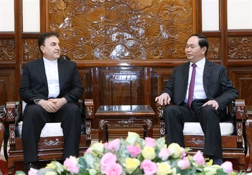 Chiều 4/10/2016, tại Phủ Chủ tịch, Chủ tịch nước Trần Đại Quang tiếp Ngài Saleh Abidi, Đại sứ Cộng hòa Hồi giáo Iran tại Việt Nam đến chào xã giao. Ảnh: Nhan Sáng-TTXVN