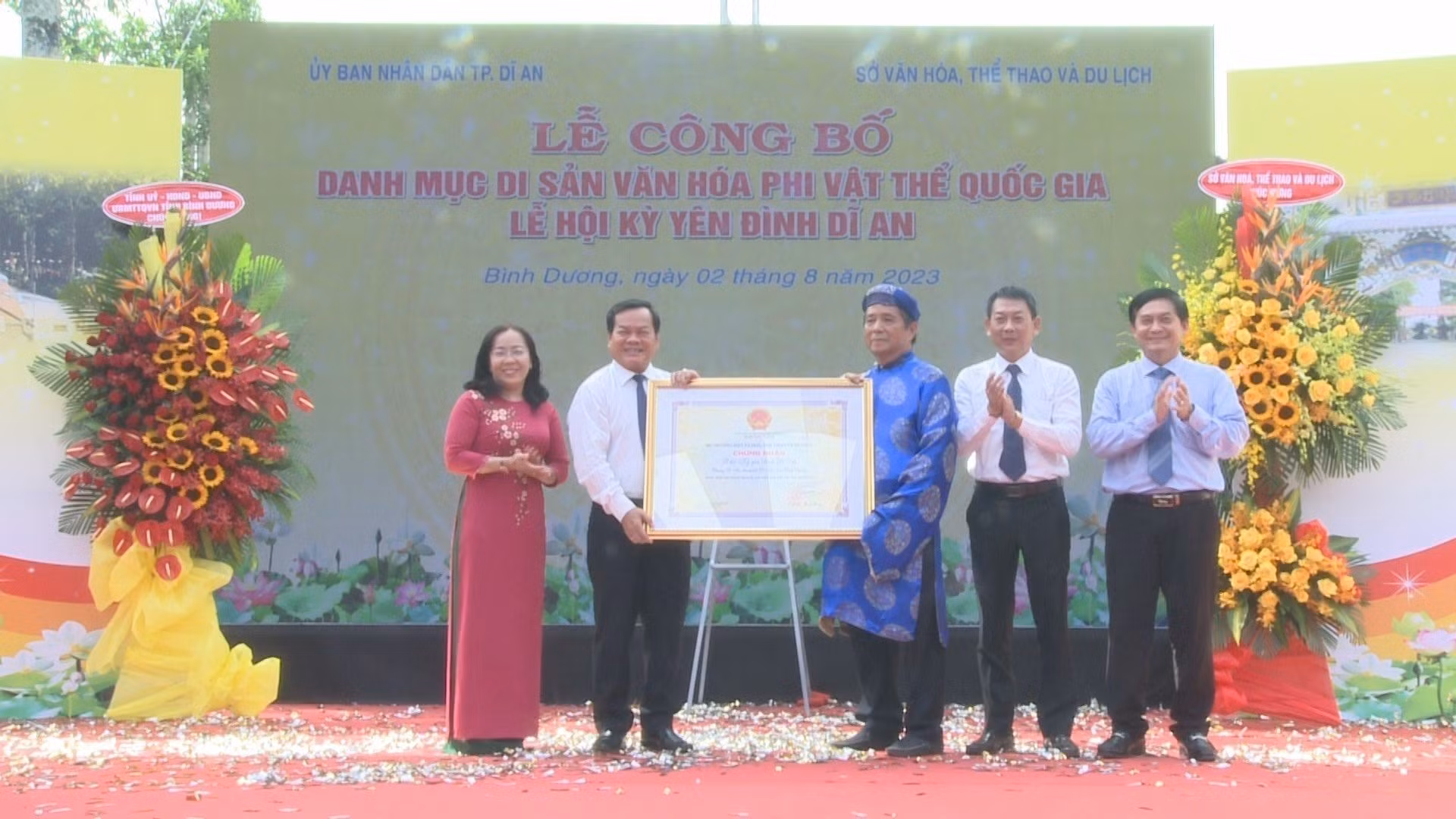 Lễ hội Kỳ yên đình Dĩ An là Di sản Văn hóa phi vật thể quốc gia