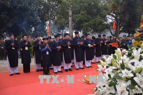 Nghi thức tế lễ tại Lễ hội đền Đông Cuông . Ảnh: Tuấn Anh-TTXVN