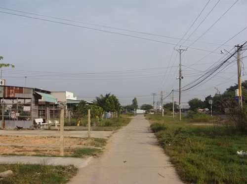 Một góc cụm tuyến dân cư vượt lũ ở xã Bình Phú, huyện Tân Hồng, Đồng Tháp