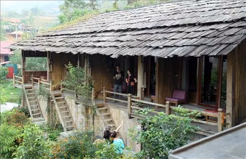 Xã Tả Van phát triển mạnh loại hình du lịch cộng đồng sinh thái homestay. Ảnh: Quốc Khánh - TTXVN