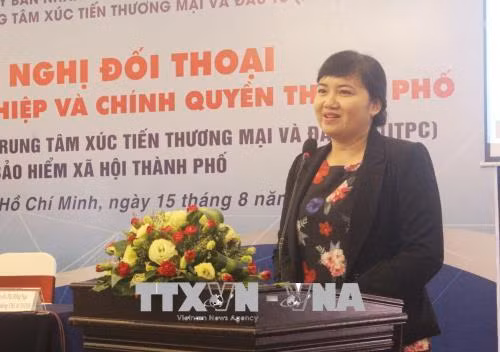 Bà Cao Thị Phi Vân, Phó Giám đốc Trung tâm Xúc tiến Thương mại và Đầu tư Thành phố Hồ Chí Minh phát biểu. Ảnh: Xuân Anh – TTXVN