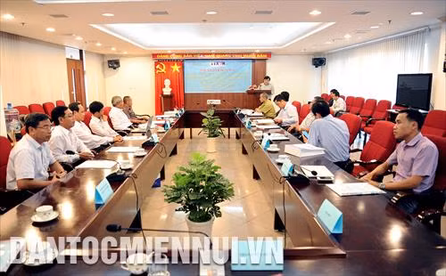 Quang cảnh Hội thảo Khoa học “Nghiên cứu ứng dụng bộ gõ và bộ font chữ Khmer Unicode trong quy trình sản xuất báo in và báo điện tử của Thông tấn xã Việt Nam”