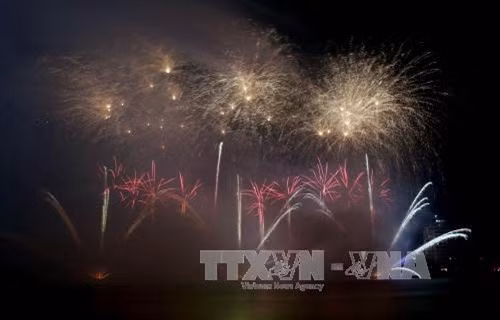 Màn trình diễn pháo hoa của đội Anh. Ảnh: Trần Lê Lâm - TTXVN