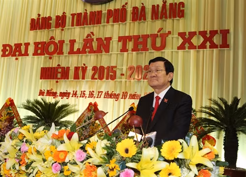 Chủ tịch nước Trương Tấn Sang phát biểu chỉ đạo Đại hội . Ảnh: Nguyễn Khang – TTXVN