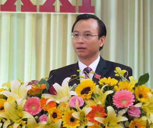Đồng chí Nguyễn Xuân Anh, Bí thư Thành ủy Đà Nẵng nhiệm kỳ 2015- 2020 phát biểu tại Đại hội. Ảnh: Văn Sơn- TTXVN