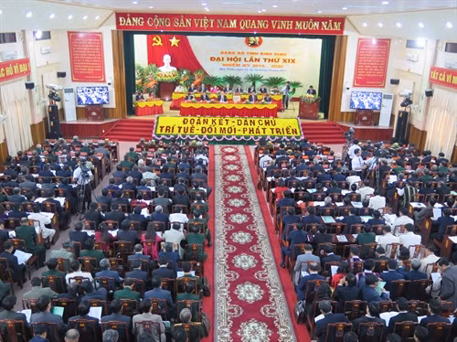 Đại hội đại biểu Đảng bộ tỉnh Bình Định lần thứ XIX, Ảnh: Viết Ý- TTXVN