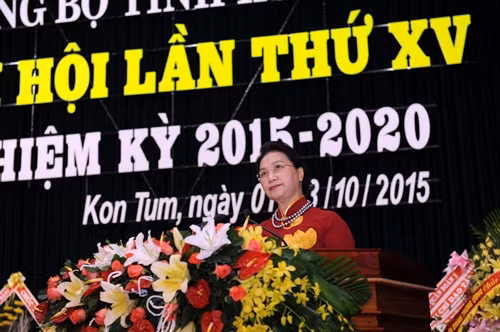 Đồng chí Nguyễn Thị Kim Ngân phát biểu chỉ đạo Đại hội