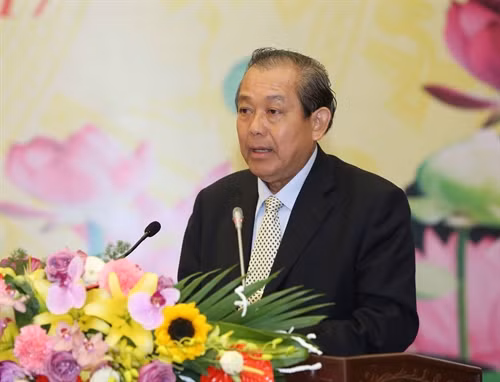 Đồng chí Trương Hòa Bình, Ủy viên Bộ Chính trị, Phó Thủ tướng Chính phủ phát biểu. Ảnh: Phương Hoa - TTXVN
