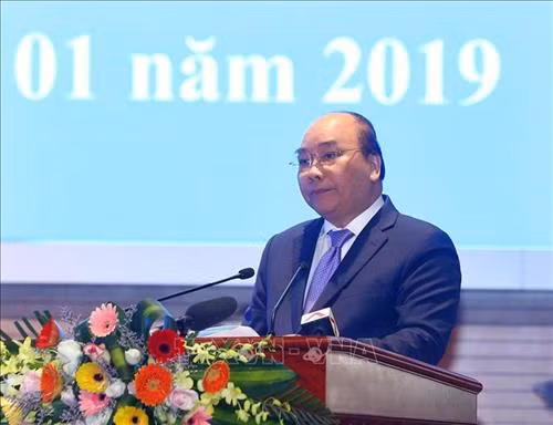 Thủ tướng Nguyễn Xuân Phúc đọc diễn văn tại Lễ kỷ niệm. Ảnh: Thống Nhất – TTXVN
