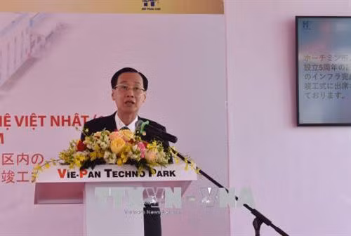 Phó Chủ tịch thường trực UBND Thành phố Hồ Chí Minh Lê Thanh Liêm phát biểu tại Lễ kỷ niệm. Ảnh: Xuân Anh - TTXVN