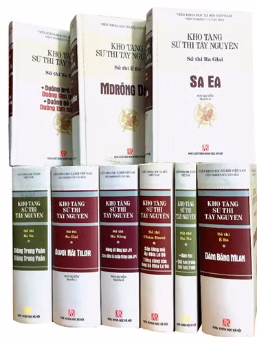 Các công trình sử thi Tây Nguyên được sưu tầm, xuất bản bởi Viện Khoa học xã hội Việt Nam.