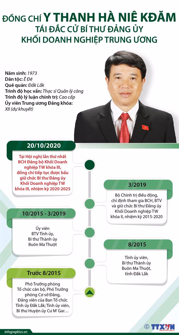 Ông Y Thanh Hà Niê Kđăm tái đắc cử Bí thư Đảng ủy Khối Doanh nghiệp Trung ương ảnh 2