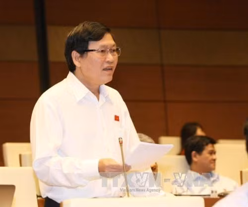 Đại biểu Quốc hội tỉnh Kon Tum Tô Văn Tám phát biểu ý kiến. Ảnh: Phương Hoa - TTXVN