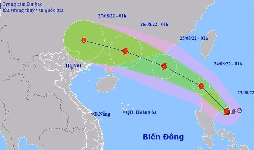 Thời tiết ngày 23/8/2022: Bão Ma-on di chuyển theo hướng Tây Bắc, giật cấp 11 ảnh 1