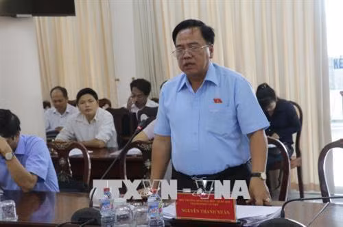 Ông Nguyễn Thanh Xuân phát biểu tại buổi làm việc. Ảnh: Ngọc Thiện - TTXVN