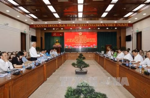 Quang cảnh buổi làm việc. Ảnh: Thanh Vũ-TTXVN