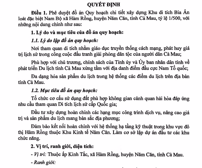 Cà Mau quy hoạch Khu di tích Bia Ấn loát đặc biệt Nam Bộ trở thành điểm tham quan du lịch ảnh 2