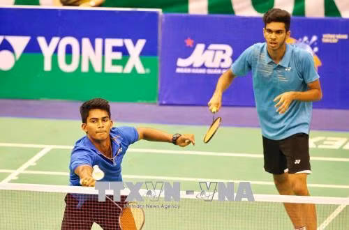 Cặp đôi VĐV Krishna Prasad Garaga và Dhruv Kapila của Ấn Độ. Ảnh: Quang Nhựt - TTXVN