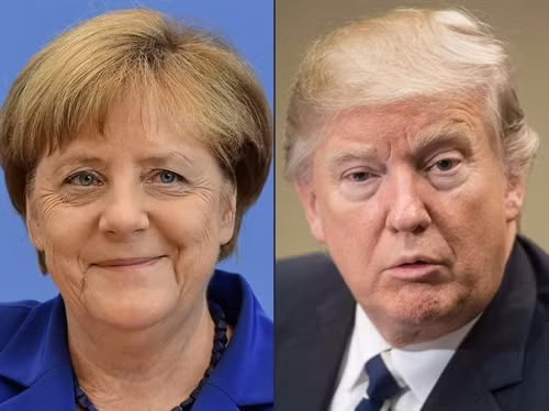 Tổng thống Mỹ Donald Trump (phải) và Thủ tướng Đức Angela Merkel (trái). AFP/TTXVN