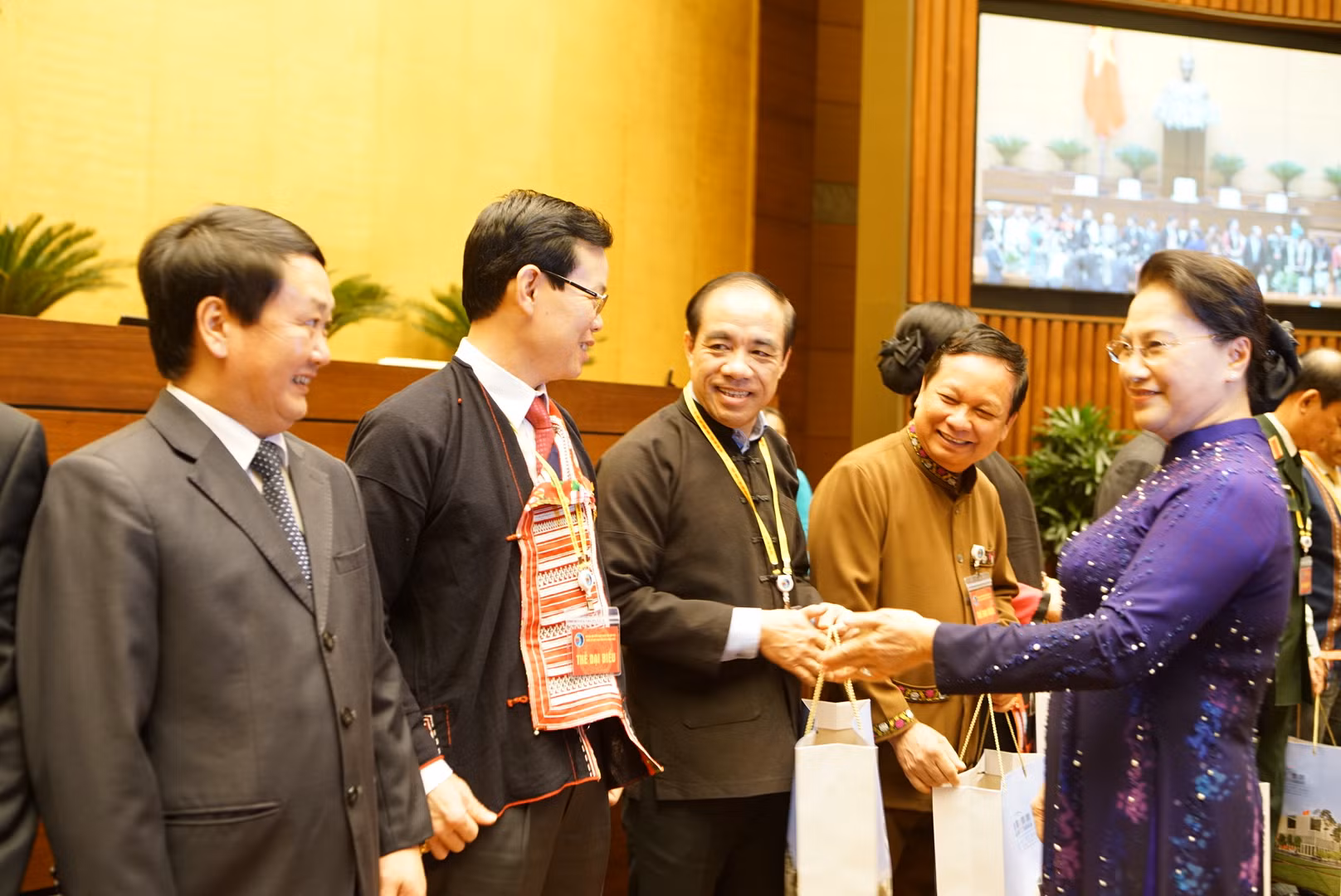 Chủ tịch Quốc hội Nguyễn Thị Kim Ngân gặp mặt Đoàn đại biểu dự Đại hội đại biểu toàn quốc các dân tộc thiểu số Việt Nam lần thứ II ảnh 7