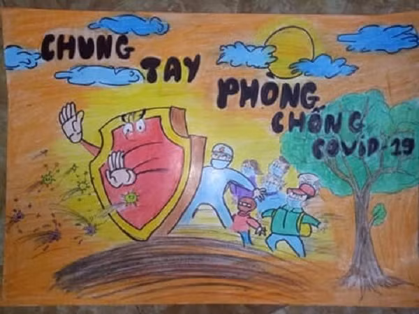 Tổ chức cuộc thi vẽ tranh “Thiếu nhi Thủ đô tích cực hưởng ứng phòng chống dịch bệnh COVID-19” ảnh 1