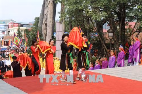 Nghi lễ dâng hương, dâng hoa tại Lễ hội Tây Thiên 2018. Ảnh: Nguyễn Thảo – TTXVN