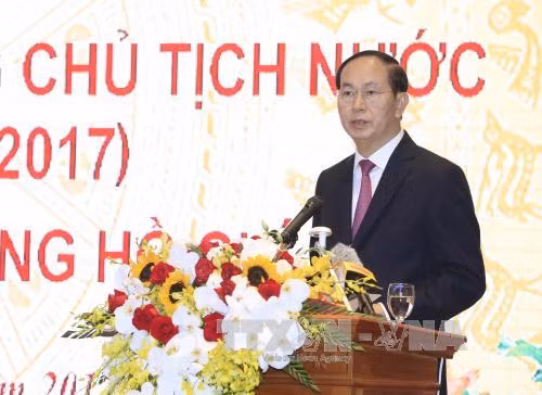 Chủ tịch nước Trần Đại Quang dự kỷ niệm 25 năm tái lập Văn phòng Chủ tịch nước ảnh 1