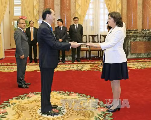 Chủ tịch nước Trần Đại Quang tiếp các Đại sứ trình Quốc thư ảnh 5