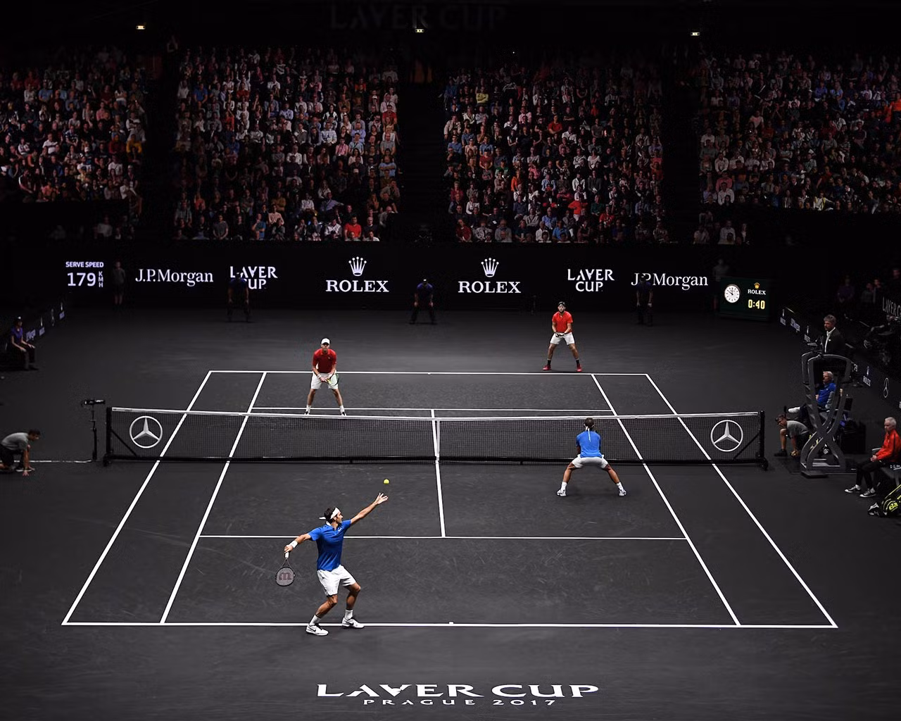 Không đồng điệu trong trận đánh đôi lịch sử, Nadal và Federer vẫn vui đùa cùng chiến thắng ảnh 9