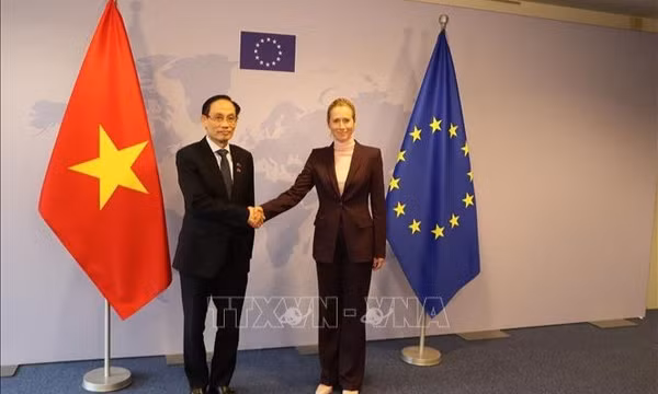 Bộ trưởng Ngoại giao Lê Hoài Trung gặp Đại diện cấp cao EU về chính sách đối ngoại và an ninh