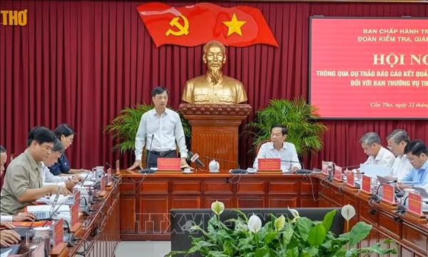 Đoàn kiểm tra, giám sát làm việc với Ban Thường vụ Thành ủy Cần Thơ