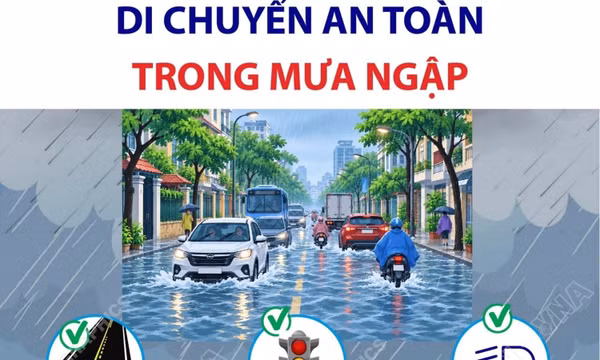 Di chuyển an toàn trong mưa ngập