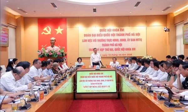 Tổng Bí thư, Chủ tịch nước Tô Lâm dự buổi làm việc chuẩn bị Kỳ họp thứ Hai, Quốc hội khóa XVI của Đoàn đại biểu Quốc hội Hà Nội