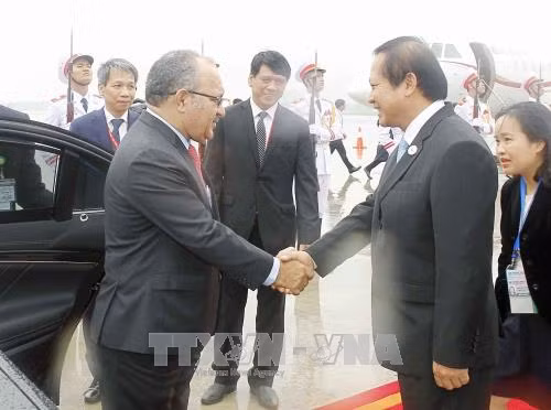 APEC 2017: Chủ tịch nước Trần Đại Quang tiếp Thủ tướng Papua New Guinea ảnh 1